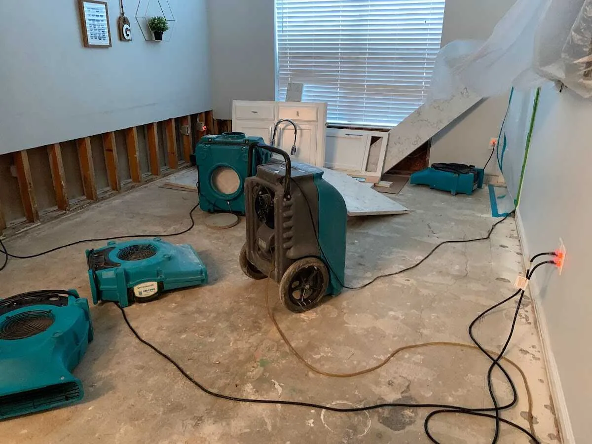 Dehumidifier in flood-cut room for Water Extraction & Removal in Comstock